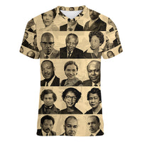 Civil Rights Leaders Women V Neck T Shirt African-American - Wonder Print Shop