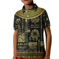 Egypt Pharaoh Kid Polo Shirt Egyptian Hieroglyphs and Symbols - Wonder Print Shop