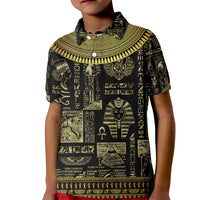 Egypt Pharaoh Kid Polo Shirt Egyptian Hieroglyphs and Symbols - Wonder Print Shop