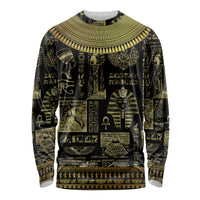 Egypt Pharaoh Long Sleeve Shirt Egyptian Hieroglyphs and Symbols - Wonder Print Shop