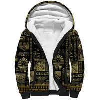 Egypt Pharaoh Sherpa Hoodie Egyptian Hieroglyphs and Symbols - Wonder Print Shop
