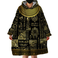 Egypt Pharaoh Wearable Blanket Hoodie Egyptian Hieroglyphs and Symbols - Wonder Print Shop