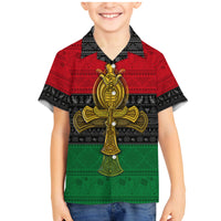 Pan African Ankh Family Matching Mermaid Dress and Hawaiian Shirt - Wonder Print Shop