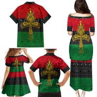 Pan African Ankh Family Matching Puletasi Dress and Hawaiian Shirt - Wonder Print Shop