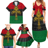 Pan African Ankh Family Matching Summer Maxi Dress and Hawaiian Shirt - Wonder Print Shop