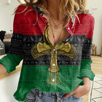 Pan African Ankh Women Casual Shirt - Wonder Print Shop