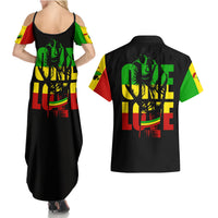 Reggae One Love Couples Matching Summer Maxi Dress and Hawaiian Shirt African - Wonder Print Shop