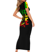 Reggae One Love Short Sleeve Bodycon Dress African - Wonder Print Shop