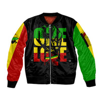 Reggae One Love Sleeve Zip Bomber Jacket African - Wonder Print Shop