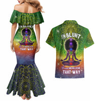 I'm Blunt African Couples Matching Mermaid Dress and Hawaiian Shirt Black Women Mandala - Wonder Print Shop