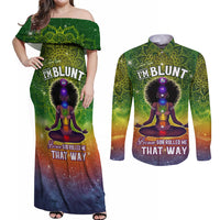 I'm Blunt African Couples Matching Off Shoulder Maxi Dress and Long Sleeve Button Shirt Black Women Mandala - Wonder Print Shop