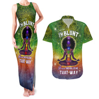 I'm Blunt African Couples Matching Tank Maxi Dress and Hawaiian Shirt Black Women Mandala - Wonder Print Shop