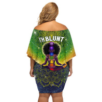 I'm Blunt African Family Matching Off Shoulder Short Dress and Hawaiian Shirt Black Women Mandala - Wonder Print Shop