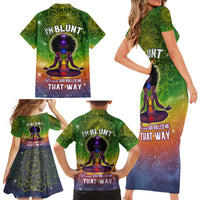 I'm Blunt African Family Matching Short Sleeve Bodycon Dress and Hawaiian Shirt Black Women Mandala - Wonder Print Shop