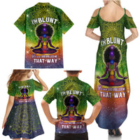 I'm Blunt African Family Matching Summer Maxi Dress and Hawaiian Shirt Black Women Mandala - Wonder Print Shop