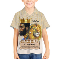 Lion Black King Family Matching Short Sleeve Bodycon Dress and Hawaiian Shirt African Heritage - Wonder Print Shop