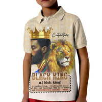 Lion Black King Kid Polo Shirt African Heritage - Wonder Print Shop