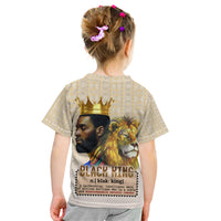 Lion Black King Kid T Shirt African Heritage - Wonder Print Shop