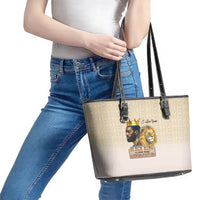 Lion Black King Leather Tote Bag African Heritage - Wonder Print Shop