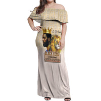 Lion Black King Off Shoulder Maxi Dress African Heritage - Wonder Print Shop