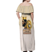 Lion Black King Off Shoulder Maxi Dress African Heritage - Wonder Print Shop