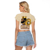 Lion Black King Raglan Cropped T Shirt African Heritage - Wonder Print Shop