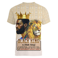 Lion Black King Women V Neck T Shirt African Heritage - Wonder Print Shop