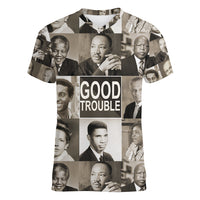 Good Trouble Women V Neck T Shirt Civil Rights Leaders - Wonder Print Shop