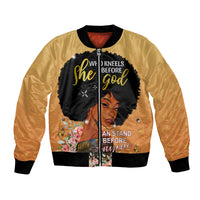 Personalized African Black Women Bomber Jacket She Who Kneels Before God - Wonder Print Shop