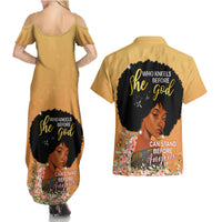 Personalized African Black Women Couples Matching Summer Maxi Dress and Hawaiian Shirt She Who Kneels Before God - Wonder Print Shop