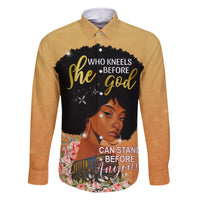 Personalized African Black Women Family Matching Off Shoulder Long Sleeve Dress and Hawaiian Shirt She Who Kneels Before God - Wonder Print Shop