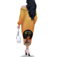 Personalized African Black Women Family Matching Off Shoulder Long Sleeve Dress and Hawaiian Shirt She Who Kneels Before God - Wonder Print Shop