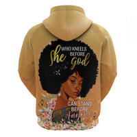 Personalized African Black Women Hoodie She Who Kneels Before God - Wonder Print Shop