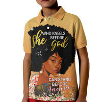 Personalized African Black Women Kid Polo Shirt She Who Kneels Before God - Wonder Print Shop