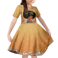 Personalized African Black Women Kid Short Sleeve Dress She Who Kneels Before God - Wonder Print Shop