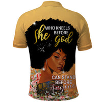 Personalized African Black Women Polo Shirt She Who Kneels Before God - Wonder Print Shop