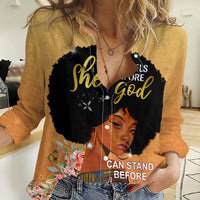 Personalized African Black Women Women Casual Shirt She Who Kneels Before God - Wonder Print Shop