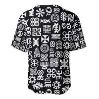 Mix Adinkra Baseball Jersey Black Pattern - Wonder Print Shop