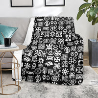 Mix Adinkra Blanket Black Pattern