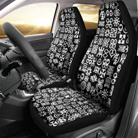Mix Adinkra Car Seat Cover Black Pattern - Wonder Print Shop