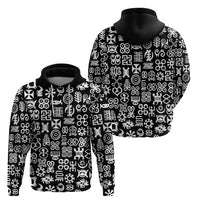 Mix Adinkra Hoodie Black Pattern - Wonder Print Shop