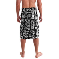 Mix Adinkra Lavalava Black Pattern - Wonder Print Shop
