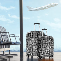 Mix Adinkra Luggage Cover Black Pattern - Wonder Print Shop