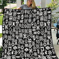 Mix Adinkra Quilt Black Pattern - Wonder Print Shop
