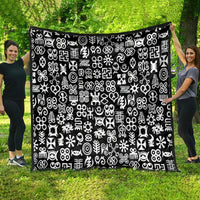 Mix Adinkra Quilt Black Pattern - Wonder Print Shop