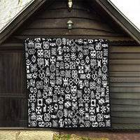 Mix Adinkra Quilt Black Pattern - Wonder Print Shop