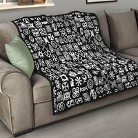 Mix Adinkra Quilt Black Pattern - Wonder Print Shop