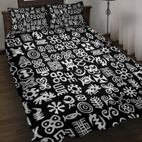 Mix Adinkra Quilt Bed Set Black Pattern - Wonder Print Shop