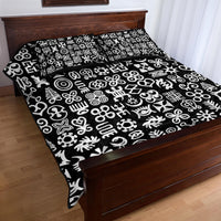 Mix Adinkra Quilt Bed Set Black Pattern - Wonder Print Shop