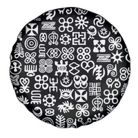 Mix Adinkra Spare Tire Cover Black Pattern - Wonder Print Shop